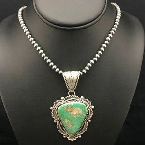 Navajo Sterling Silver Necklace Pendant Length 20